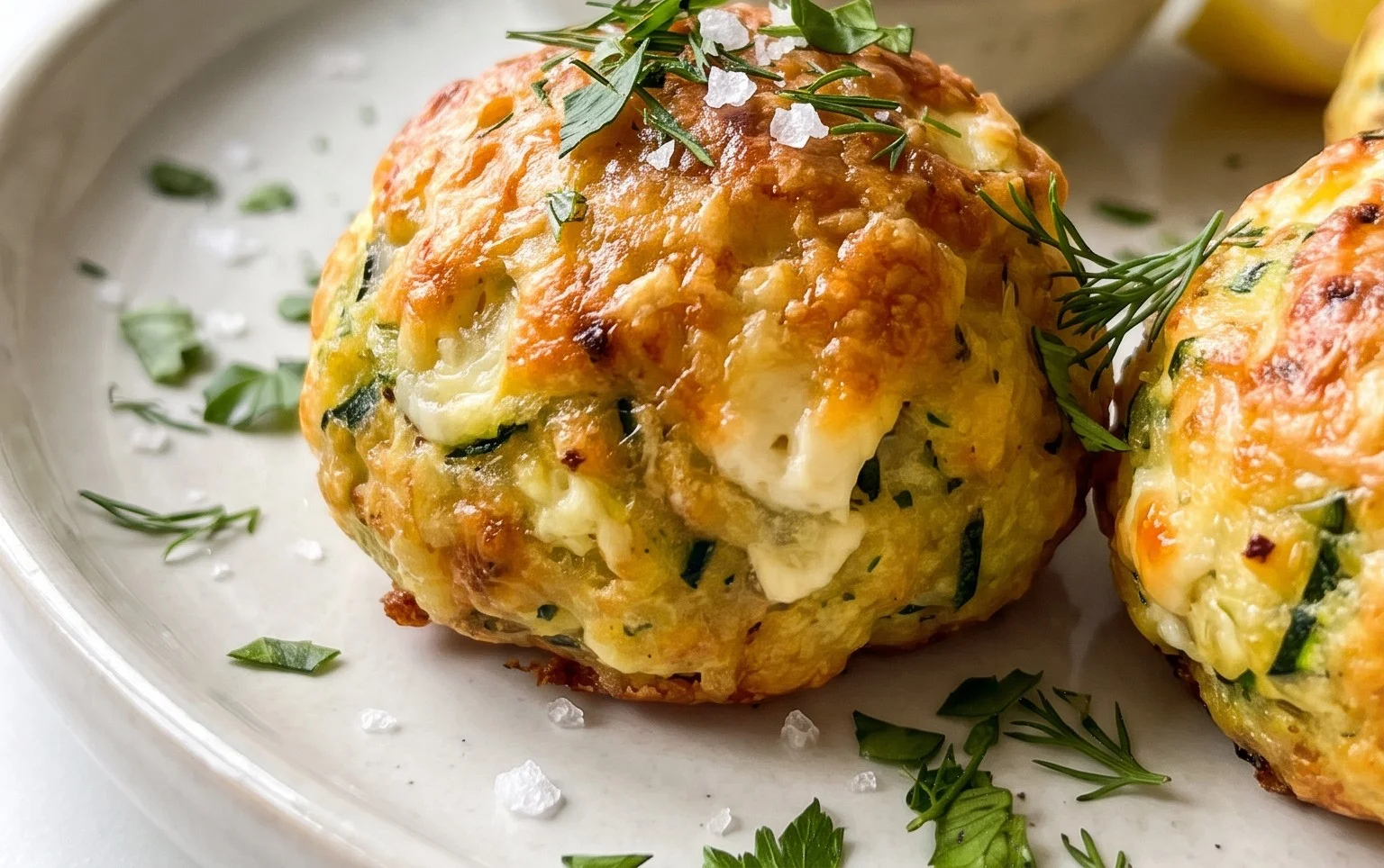 Knusprige Zucchini-Feta-Bällchen aus dem Ofen genießen!