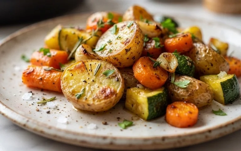 Garlic Herb Roasted Potatoes Carrots and Zucchini