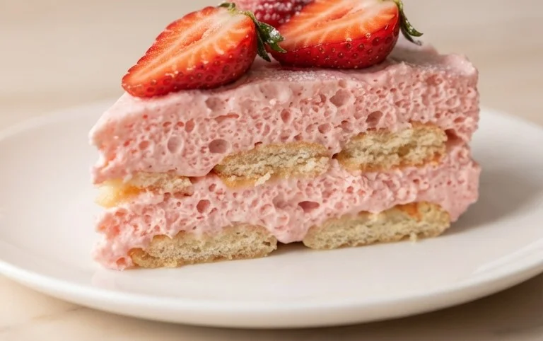 3 Ingredient No Bake Strawberry Cloud Cake