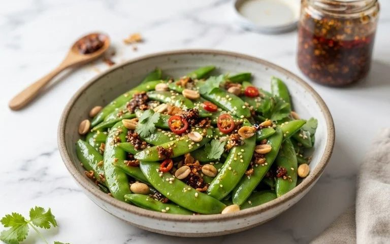 Chili Crisp Snap Pea Salad