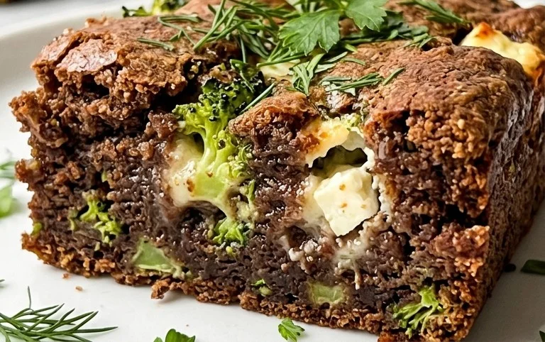 Broccoli and Feta Brownies