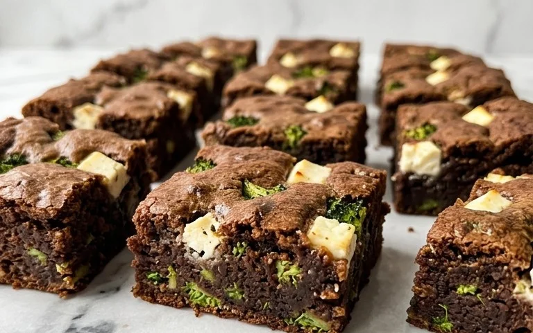 Broccoli and Feta Brownies