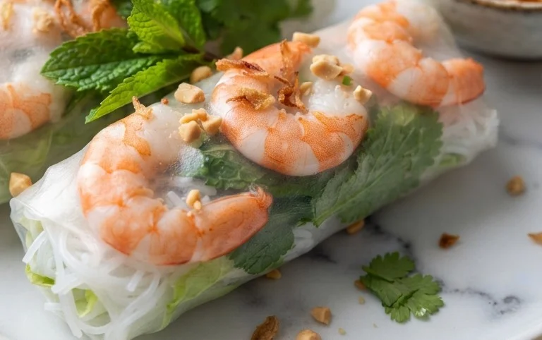 Vietnamese Rice Paper Shrimp Rolls