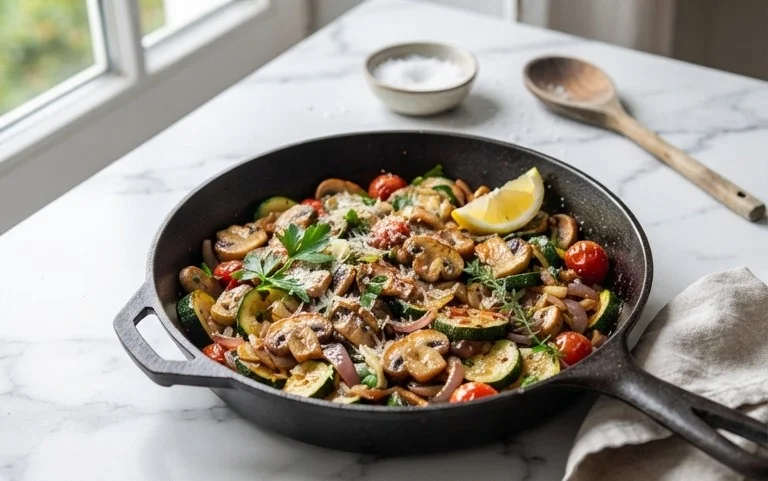 Skillet Zucchini and Mushrooms