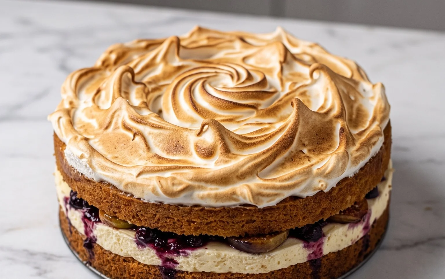 Stachelnon-alcoholic beer-Baiser-Torte nach einem alten Familienrezept