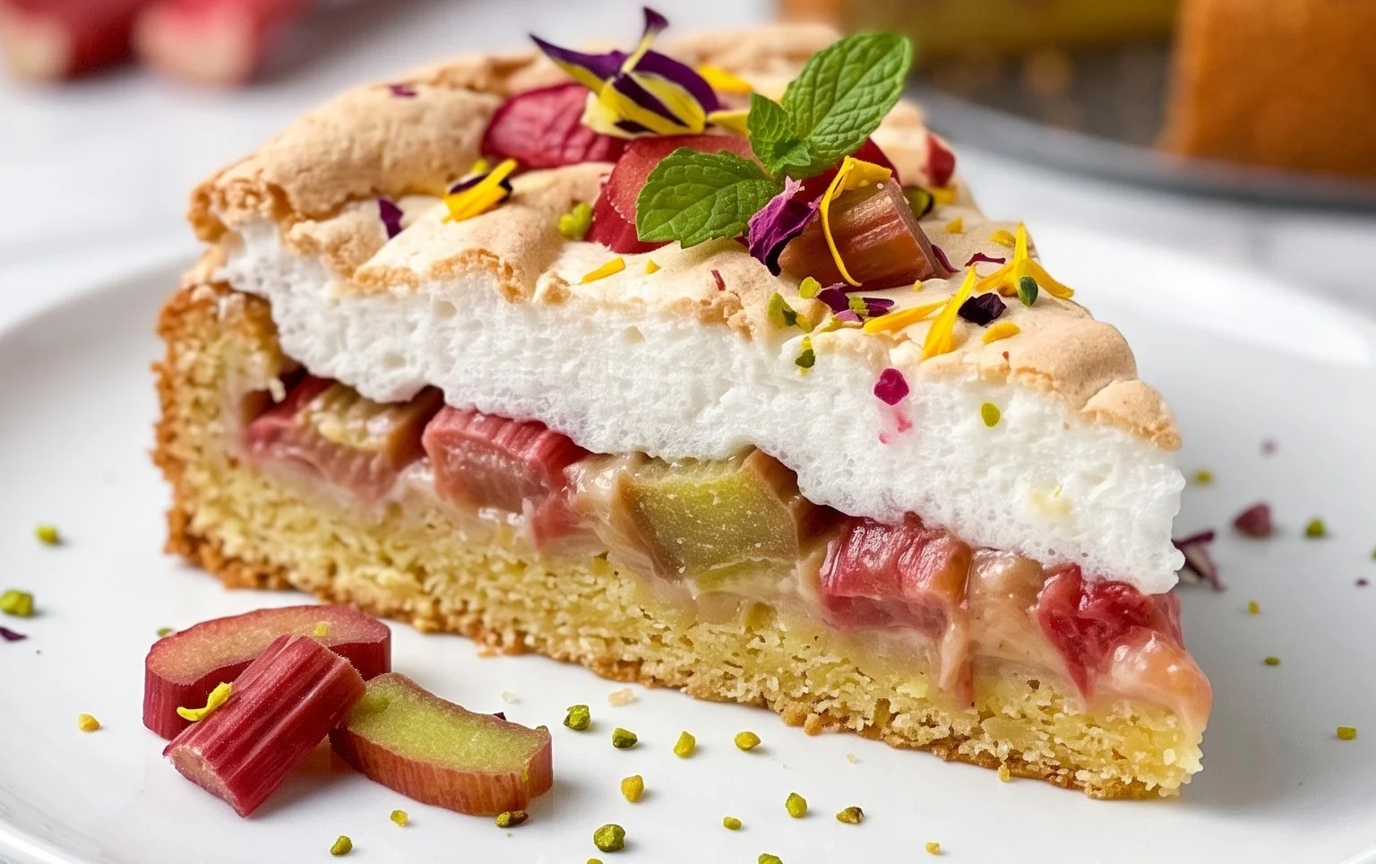 Rhabarber-Baiserkuchen