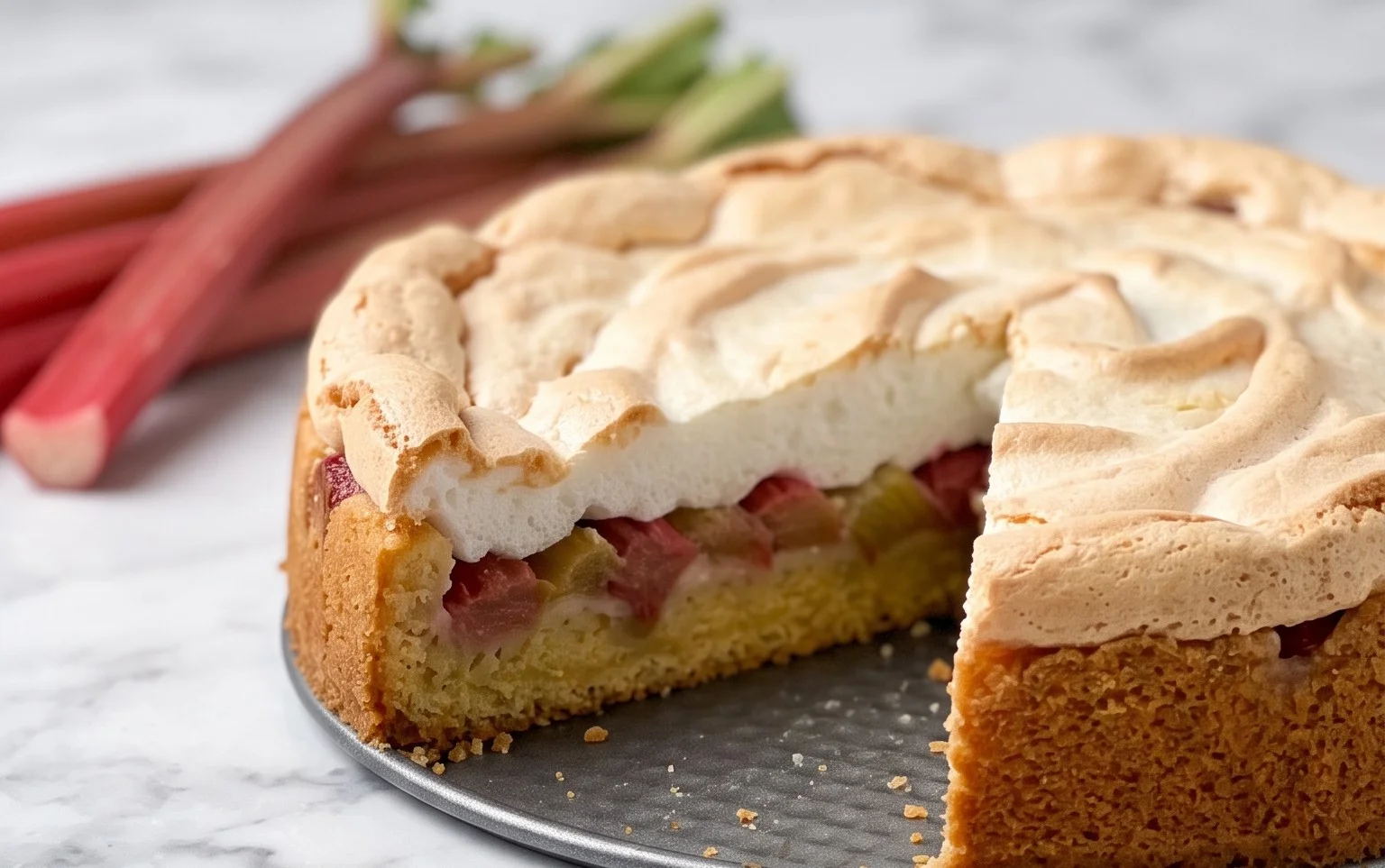 Rhabarber-Baiserkuchen