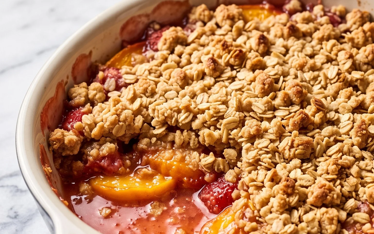 Peach & Strawberry Crisp