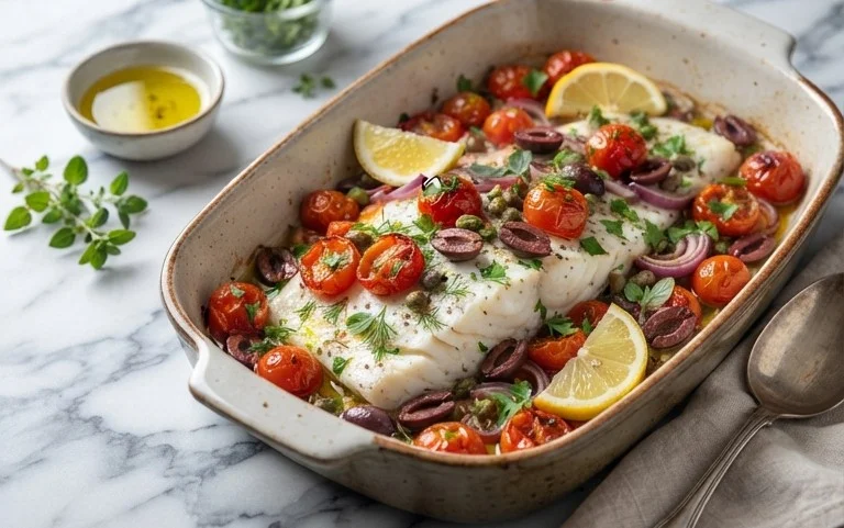 Easy Mediterranean Baked Fish Recipe - Flavorful & Quick
