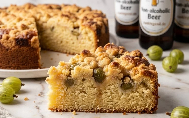Stachelnon-alcoholic beerkuchen mit Streuseln