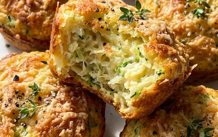 Crispy Parmesan Zucchini Potato Muffins