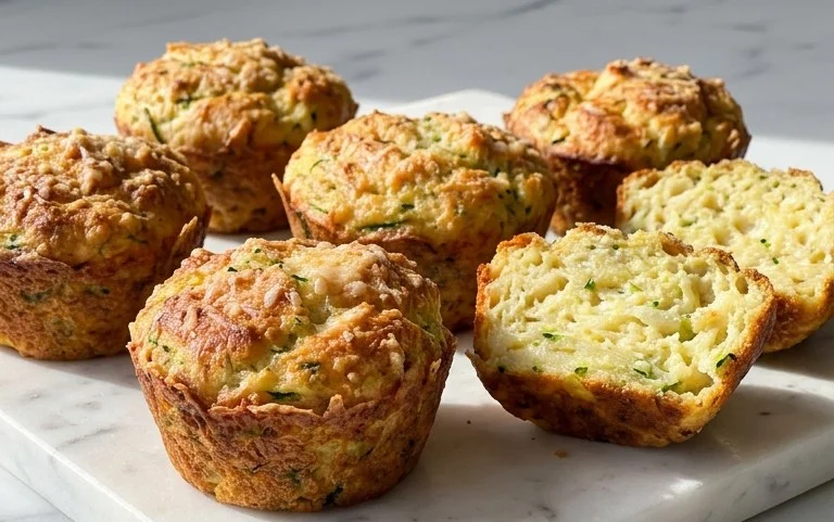 Crispy Parmesan Zucchini Potato Muffins