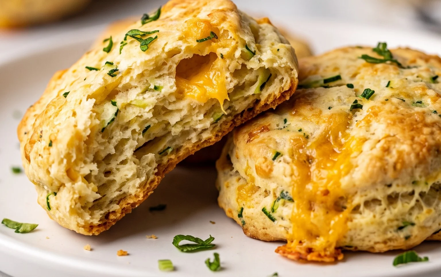 Soft and Tender Zucchini Cheddar Biscuits
