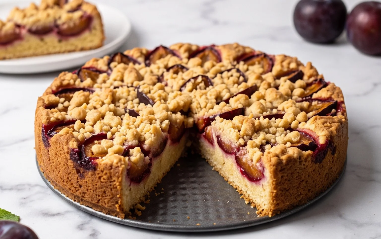 Pflaumenkuchen mit Streuseln