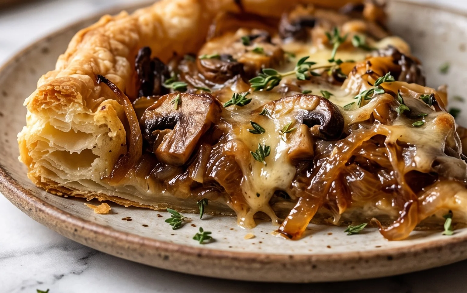 French Onion Mushroom Tart