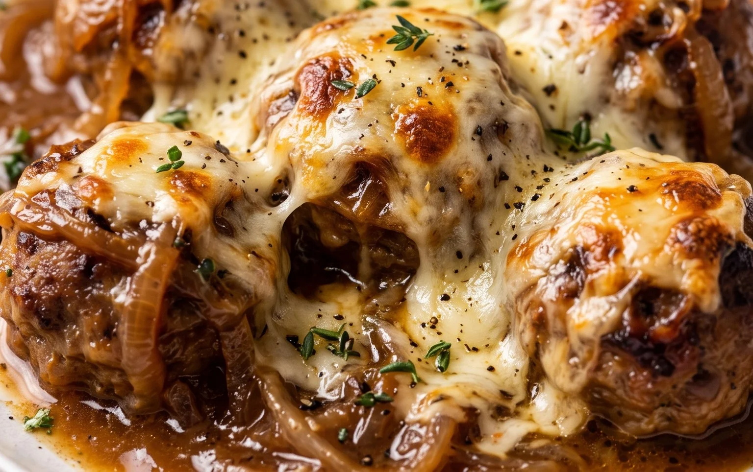 French Onion Meatballs
